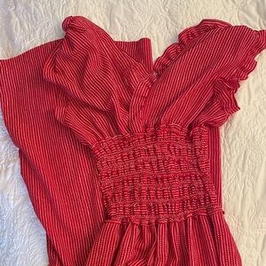 Max Studio Red and White Patterned Dress